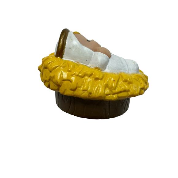 FISHER PRICE Little People Vintage Baby Jesus Nativity Scene 2001 Manger Holiday - Picture 2 of 8